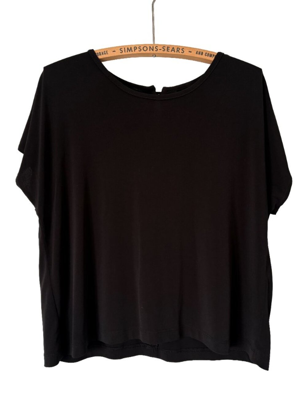 Bantry Bay by Tina Comuto Relaxed Short Sleeve Blouse Black Size S